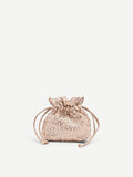 Borsa a sacca rosa con paillettes