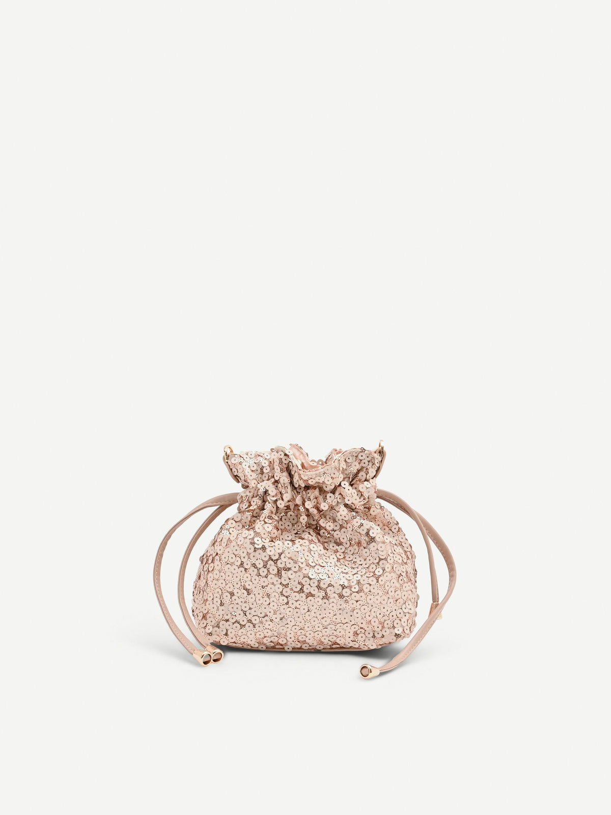 Borsa a sacca rosa con paillettes