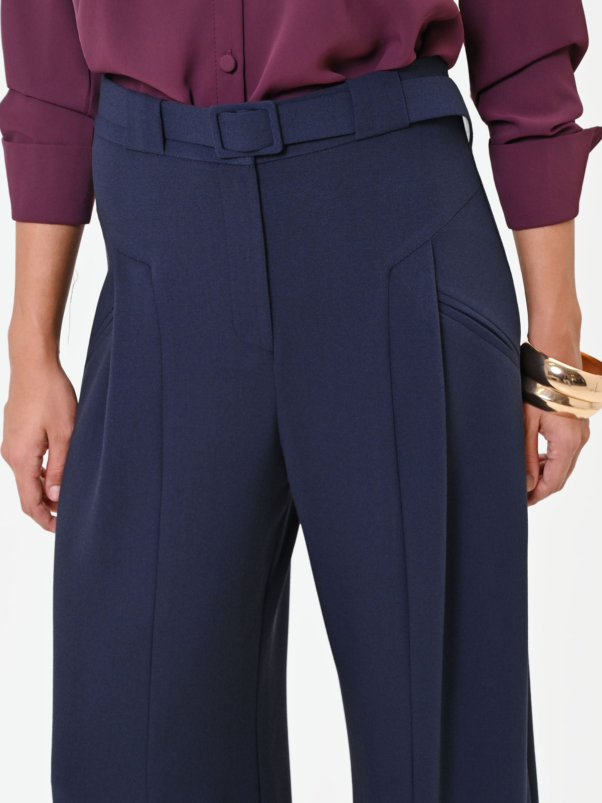 Pantalone palazzo blu navy