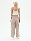 Pantalone carrot fit tortora beige a portafoglio
