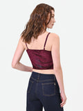 Top corsetto bordeaux in velluto