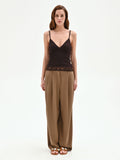 Top in pizzo stretch cioccolato