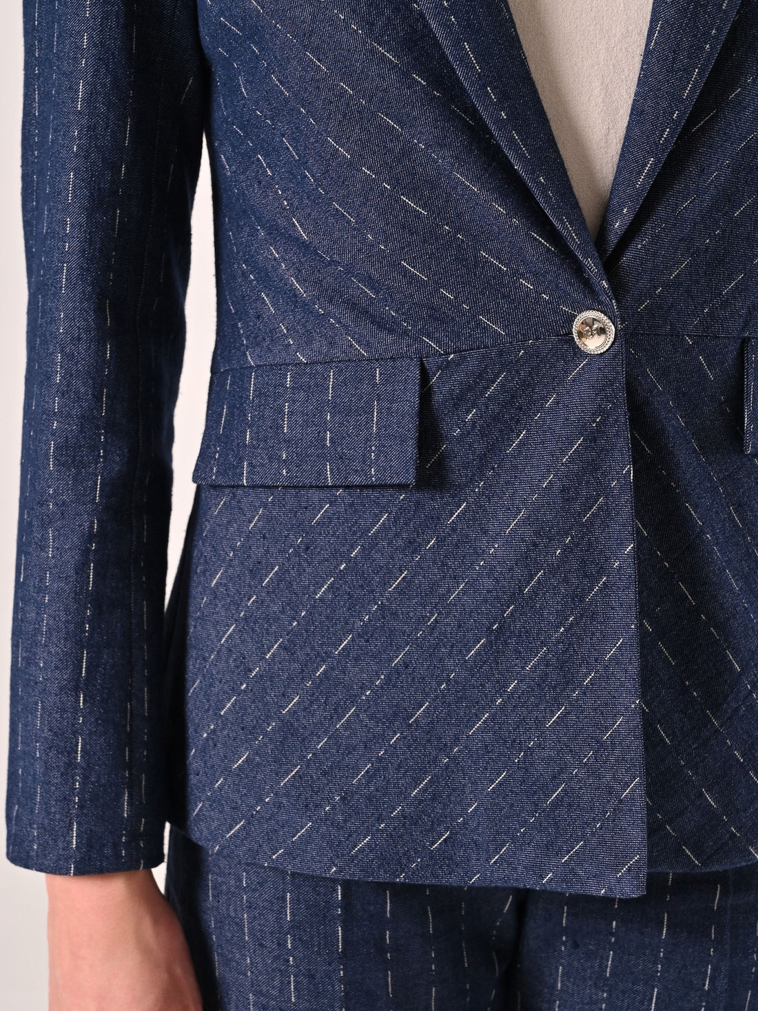 Giacca in Denim effetto Gessato