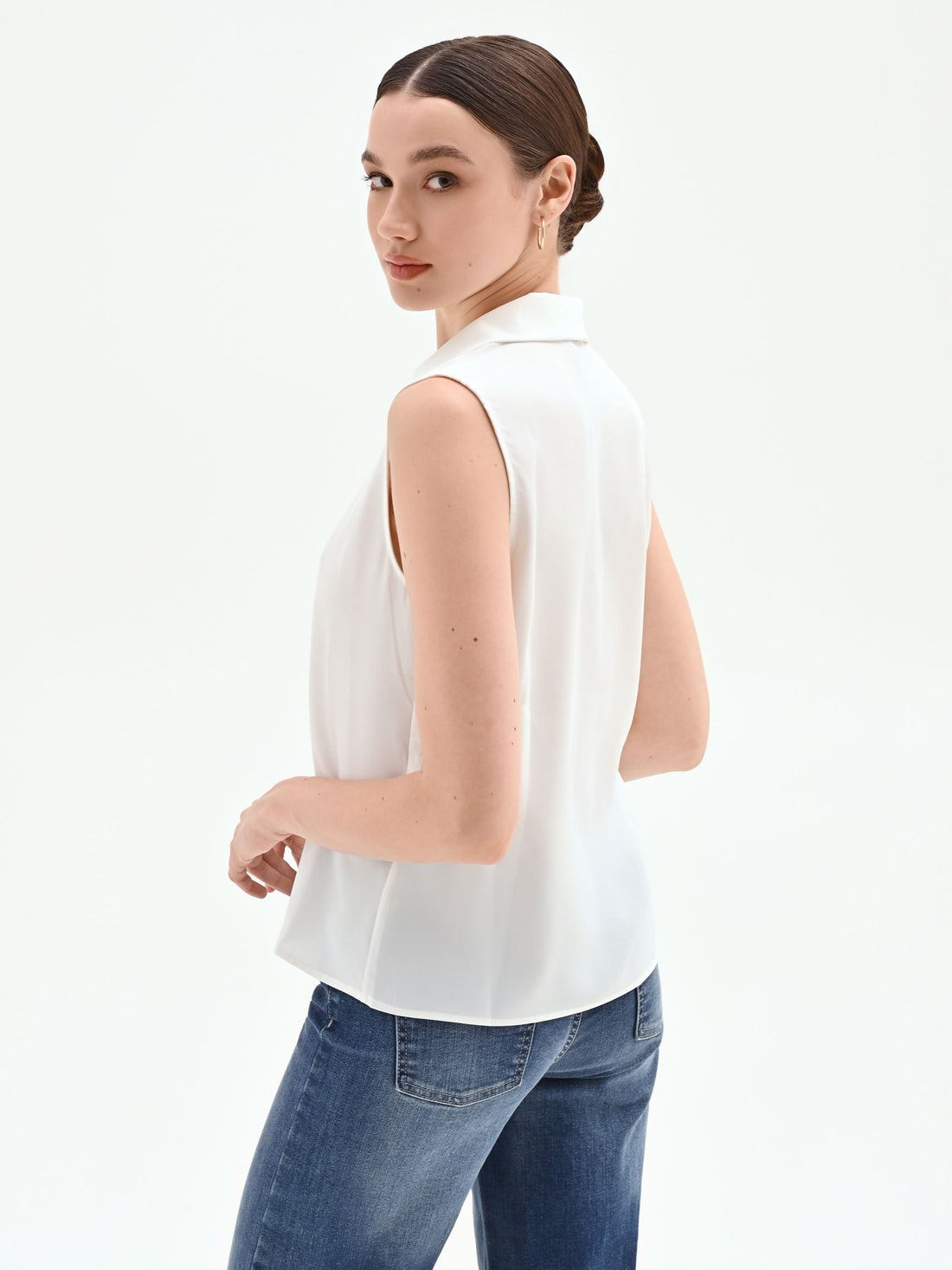 Blusa smanicata bianco panna