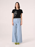 T-Shirt bianca in Cotone con Perle