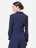 Giacca corta blu navy con bottone design