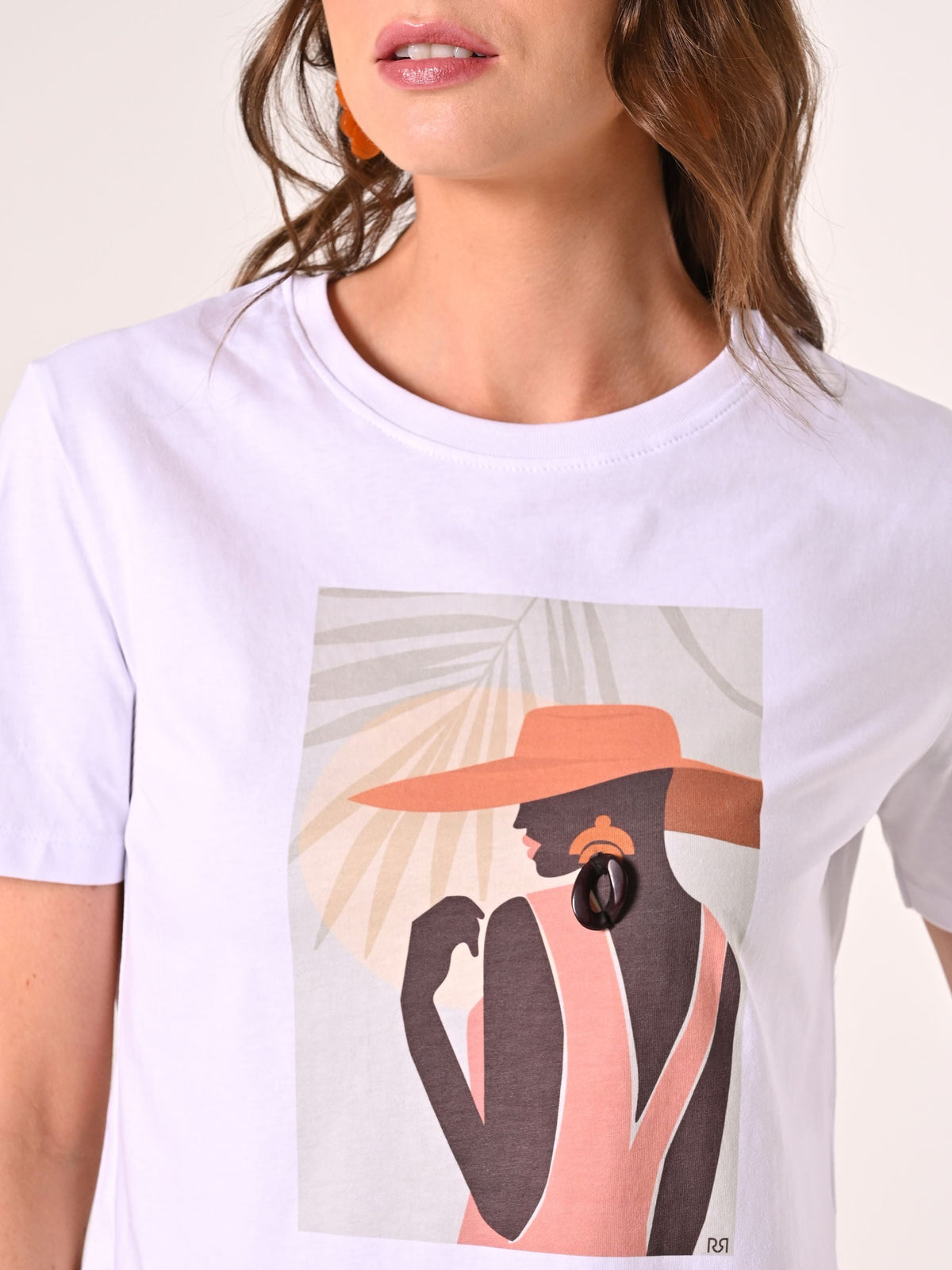 T-Shirt in Cotone con Stampa & Orecchino