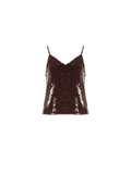 Top in paillettes moro marrone
