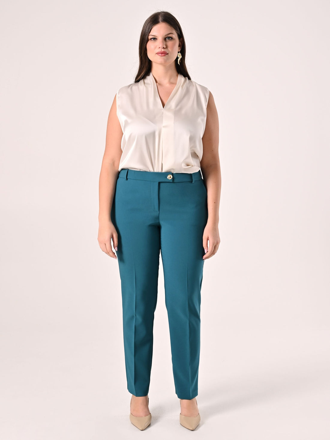 Pantaloni Curvy Verde Reale