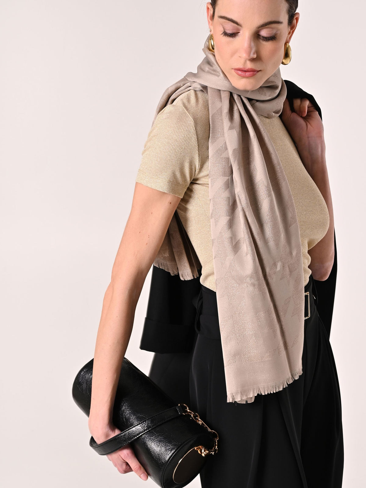 Sciarpa Pashmina Pied-de-Poule