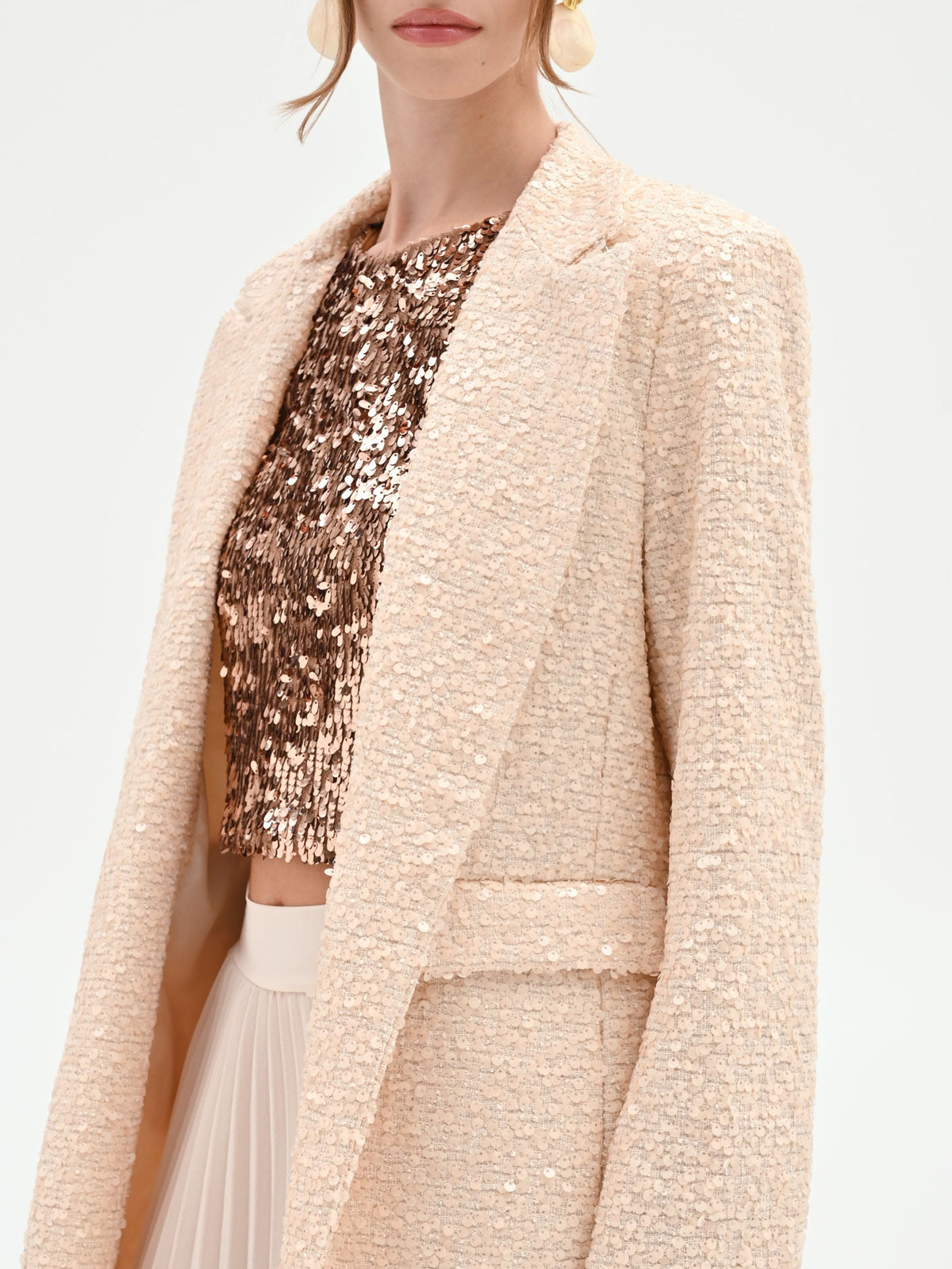 Giacca beige chiaro con paillettes