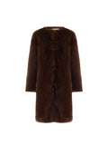 Cappotto effetto pelliccia marrone Giorgia Palmas X Rinascimento