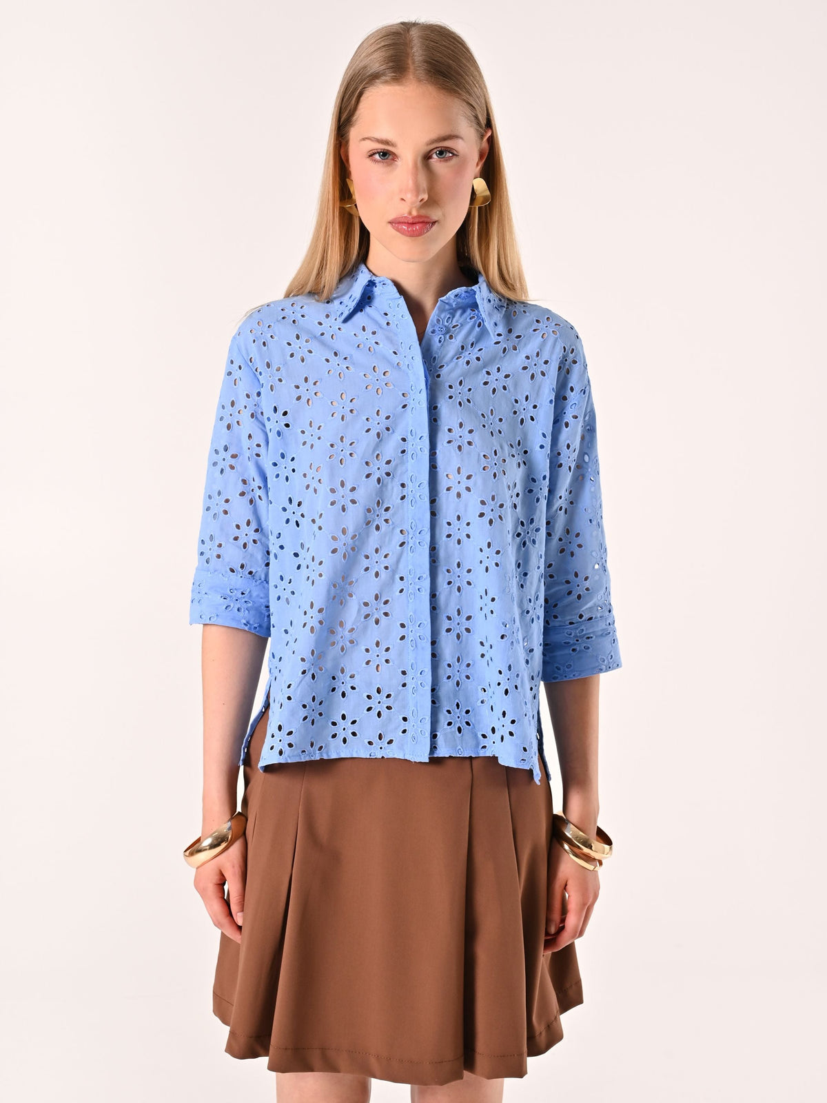 Camicia in Sangallo Azzurra
