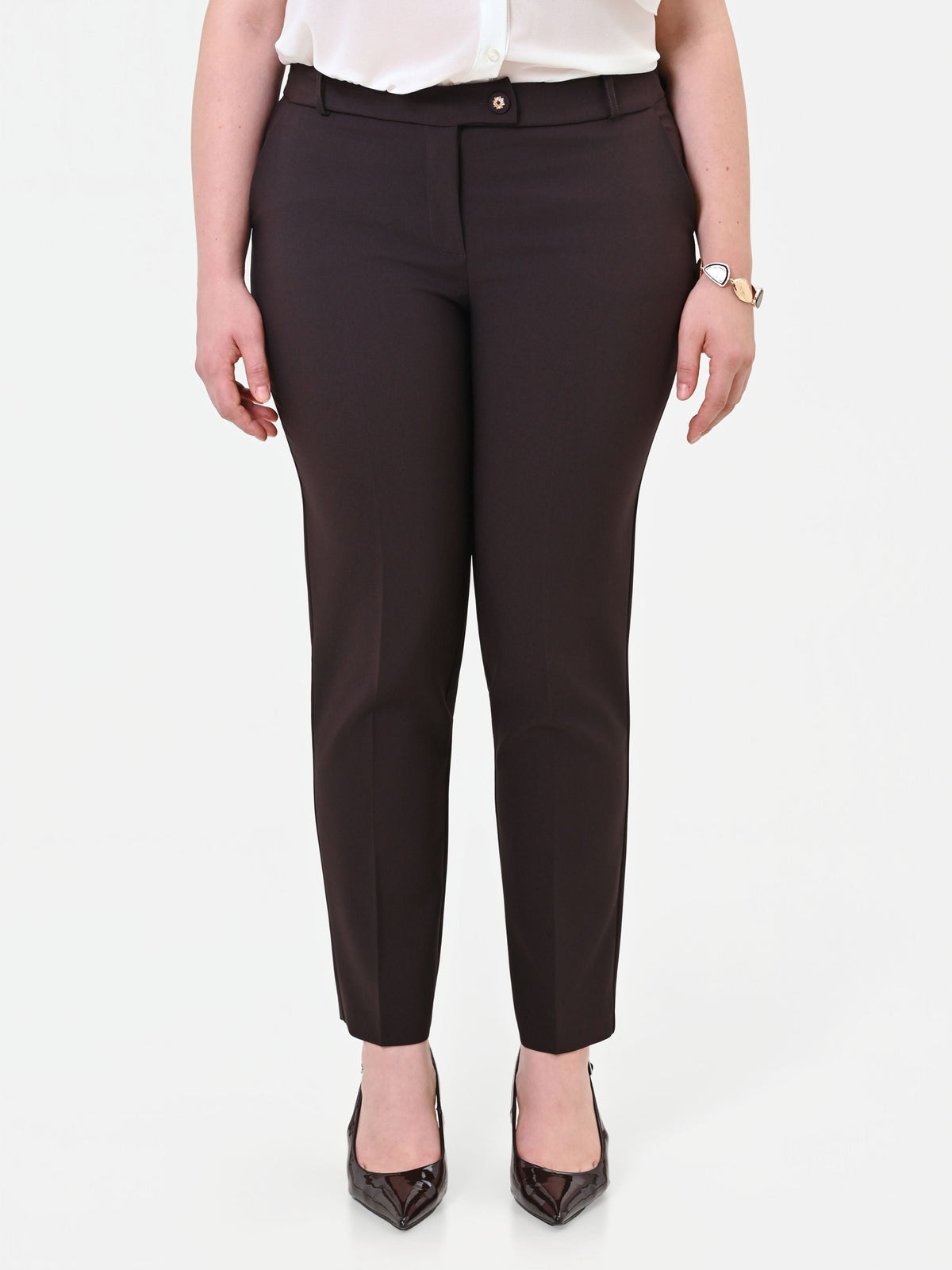 Pantalone Curvy a sigaretta moro marrone