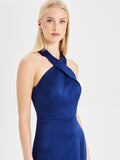 Abito Rinascimento atelier Blu con Scollo all'Americana