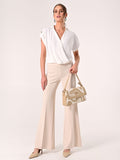 Pantaloni Beige Chiaro in Scuba mano Crepe