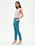 Pantalone slim blu ottanio