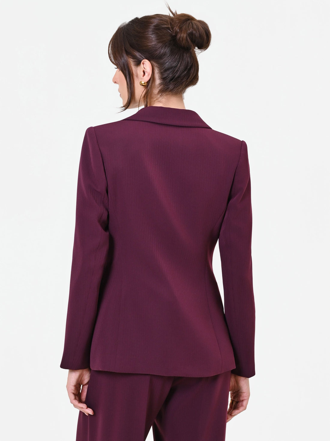 Giacca Studio doppiopetto gessata bordeaux rosso in crepe