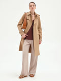 Trench doppiopetto beige con cintura