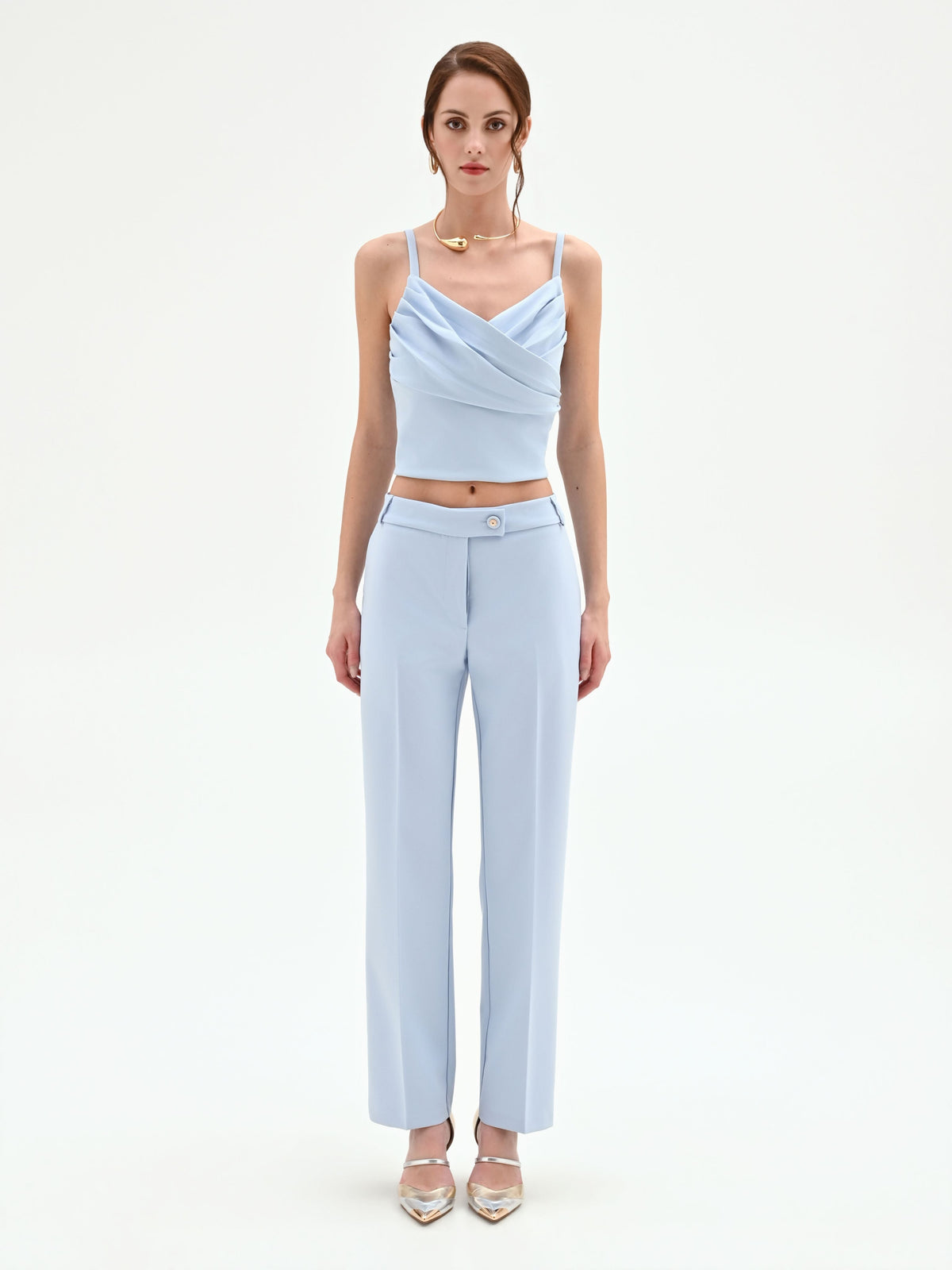 Pantalone a gamba dritta cielo azzurro