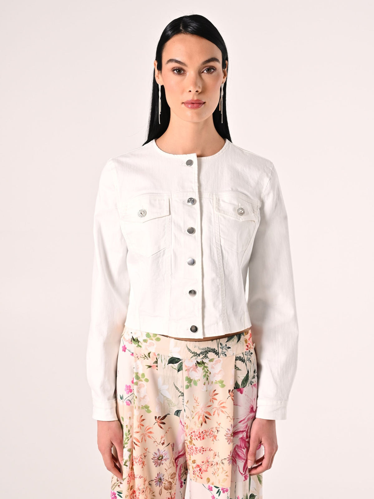 Giubbino in Jeans Bianco