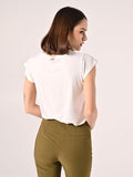 T-Shirt Bianca Cuore Strass