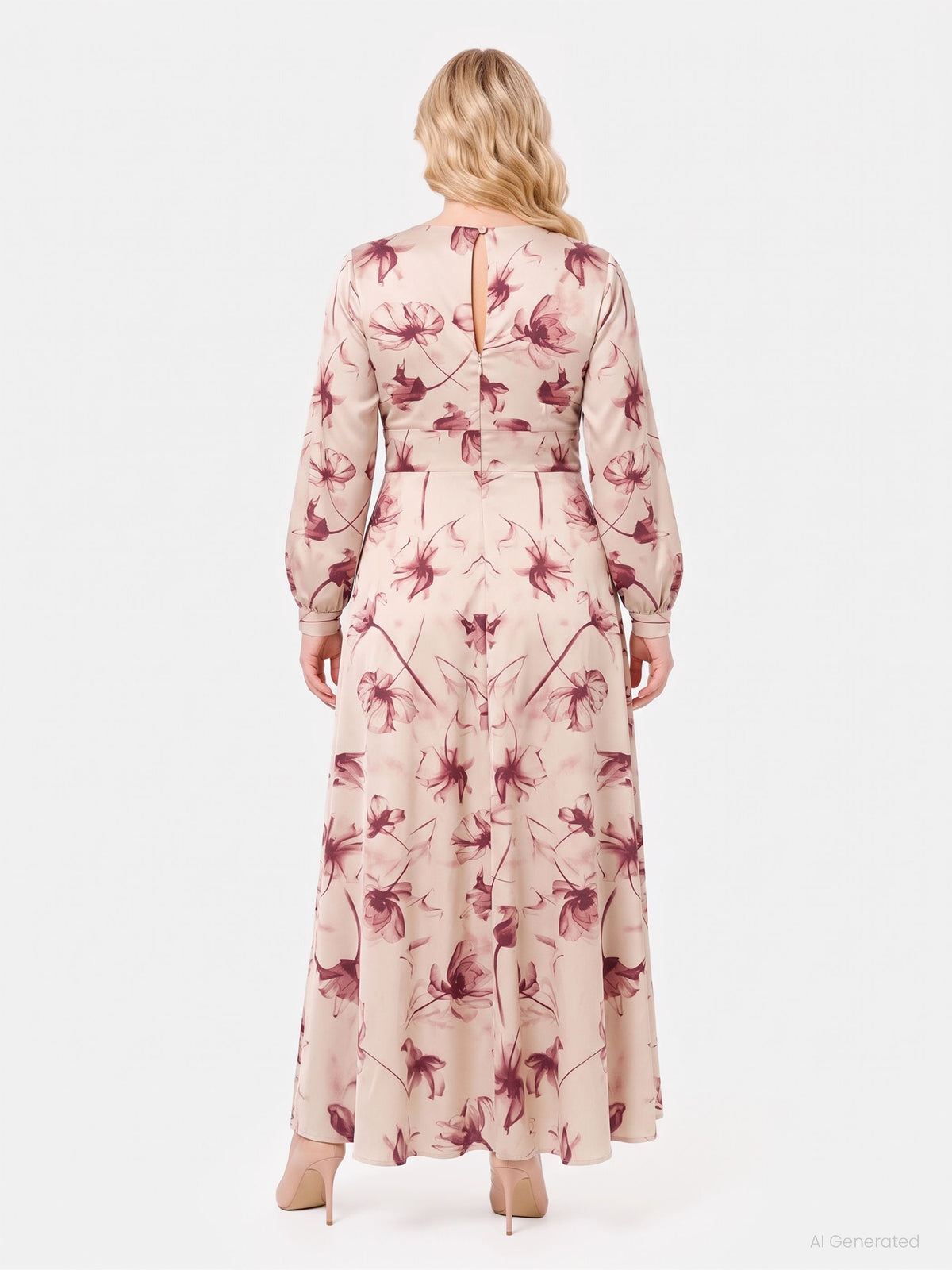 Abito curvy lungo stampa floreale
