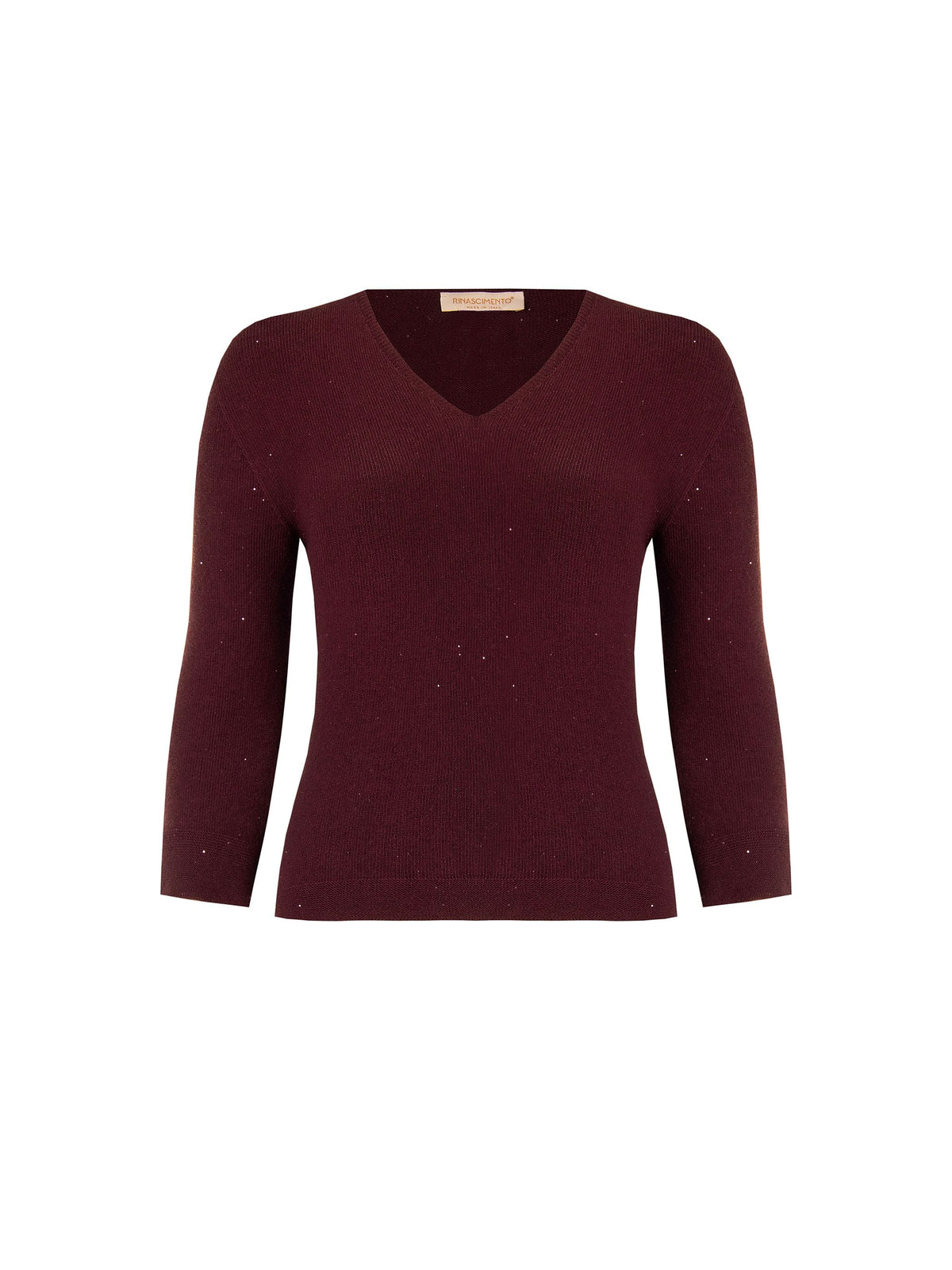 Maglia Curvy bordeaux rosso con punti luce