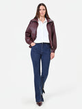 Pantaloni jeans blu con spacco frontale
