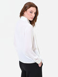 Camicia in georgette panna bianco con fusciacca