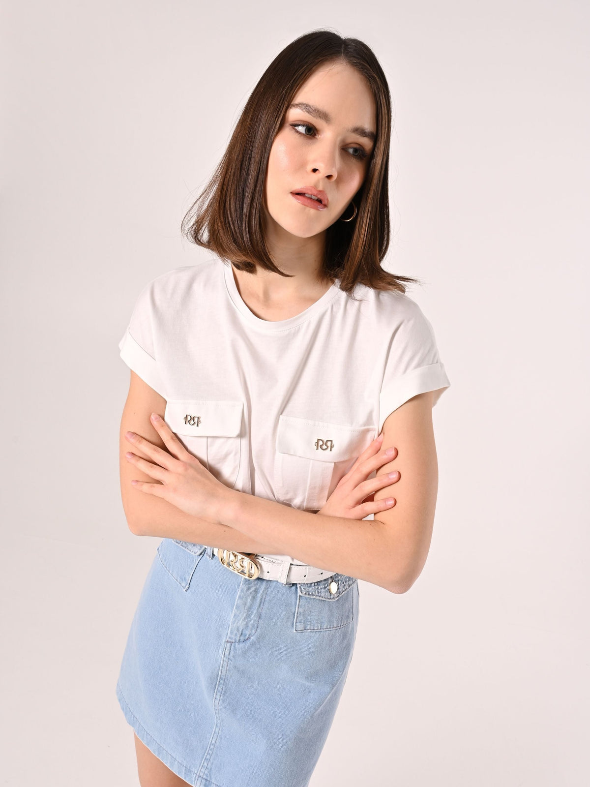 T-Shirt Bianca Utility Pockets