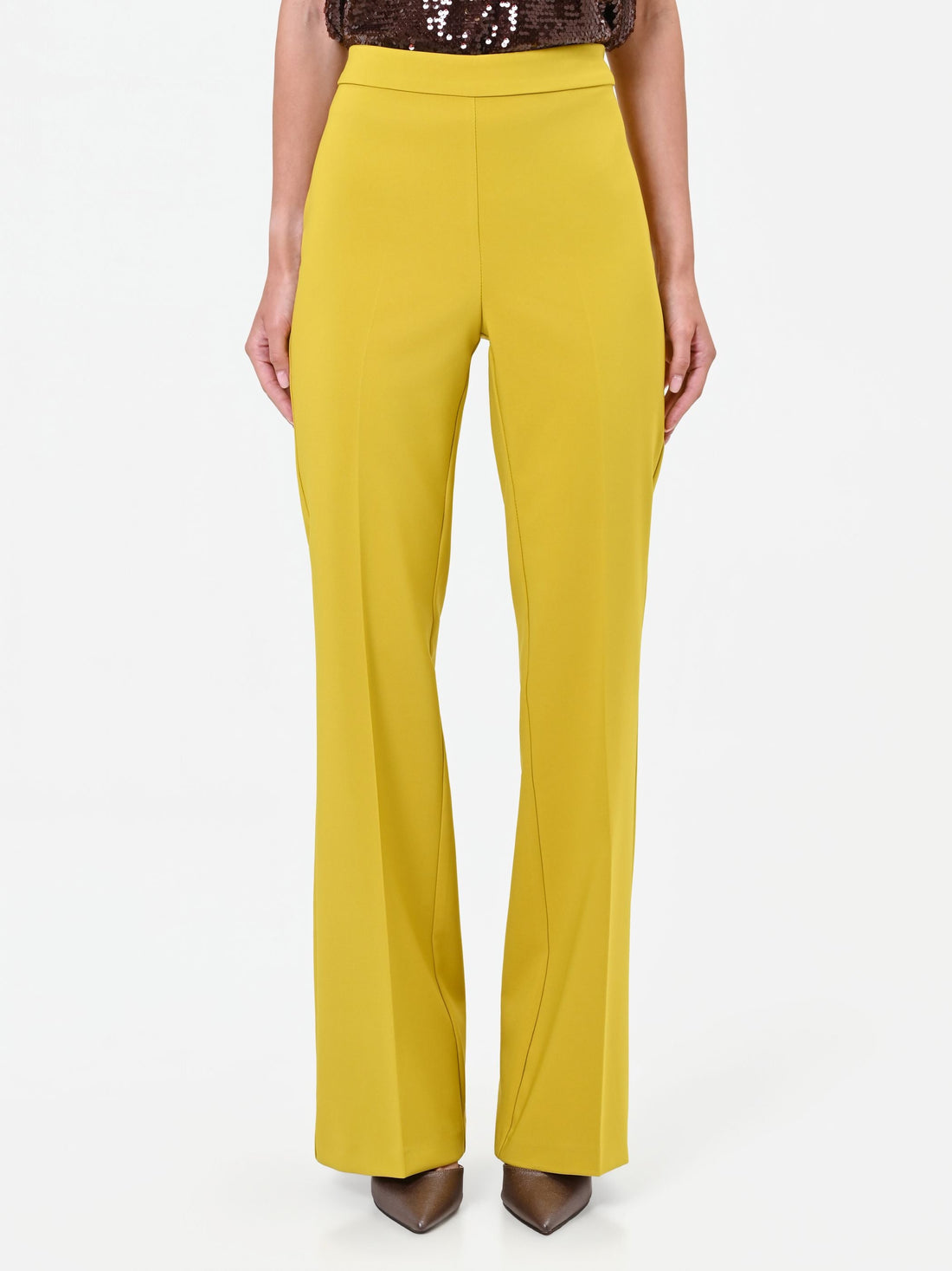 Pantalone a vita alta verde olio