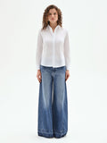 Camicia bianca sagomata in cotone