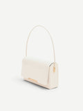 Pochette rigida beige effetto vernice
