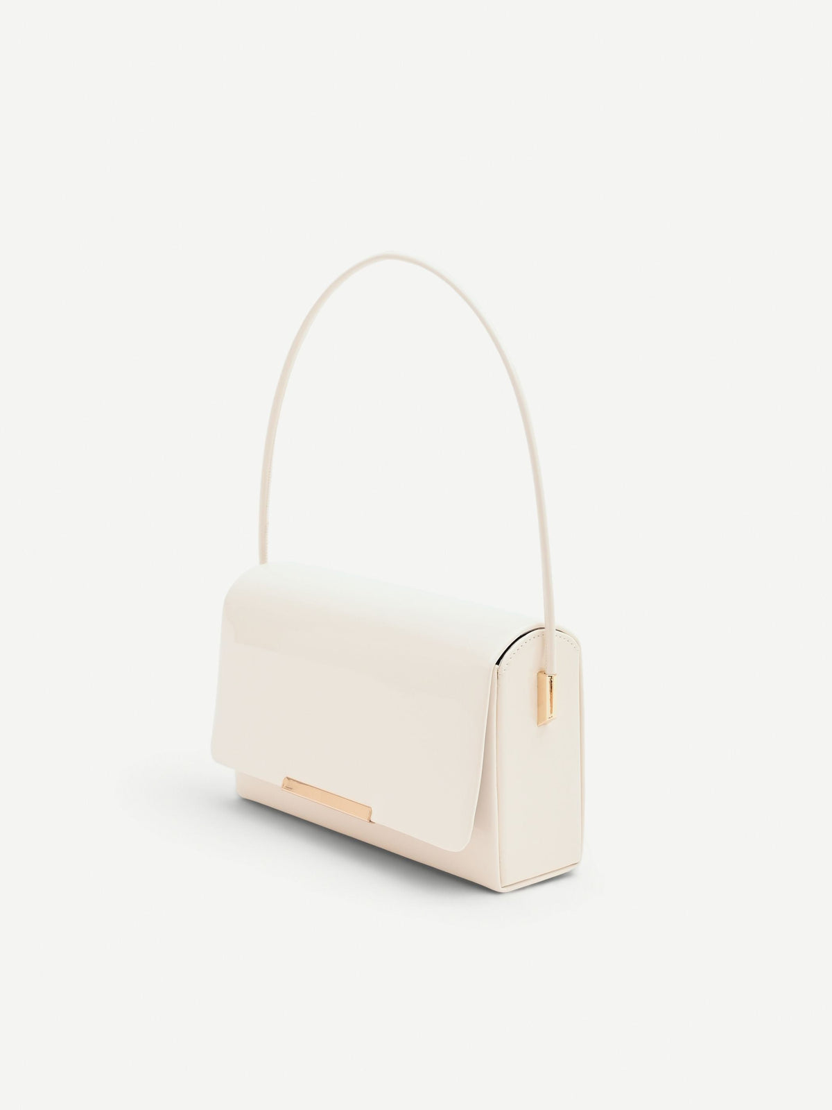 Pochette rigida beige effetto vernice