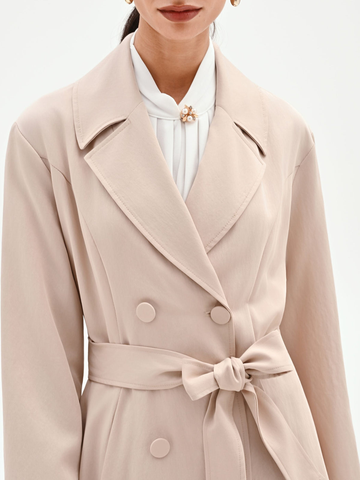Trench doppiopetto tortora beige