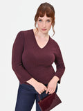 Maglia Curvy bordeaux rosso con punti luce