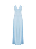 Abito lungo cielo azzurro in jersey lurex