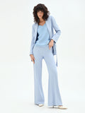 Pantalone palazzo cielo azzurro a vita alta