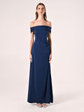 Abito Lungo off-the-shoulders Blu Navy