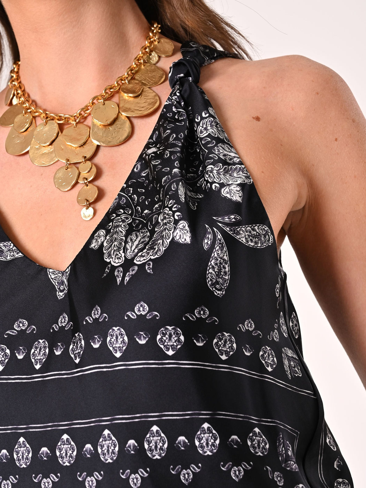 Top in Raso stampa Paisley