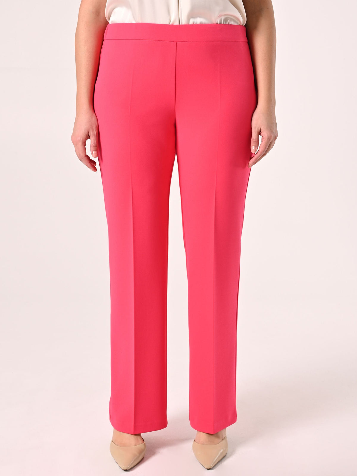 Pantaloni Curvy Fuxia in Scuba mano Crepe