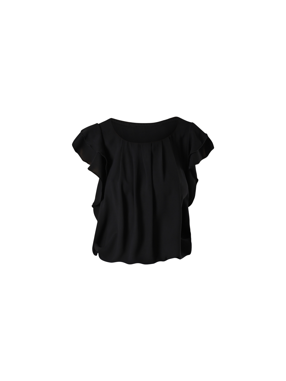 Blusa con Maniche ad Aletta Nera