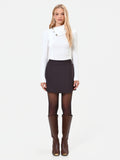 Gonna pantalone asimmetrica marrone moro