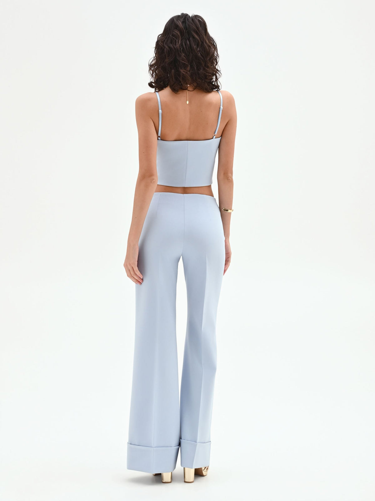 Pantalone a palazzo cielo azzurro