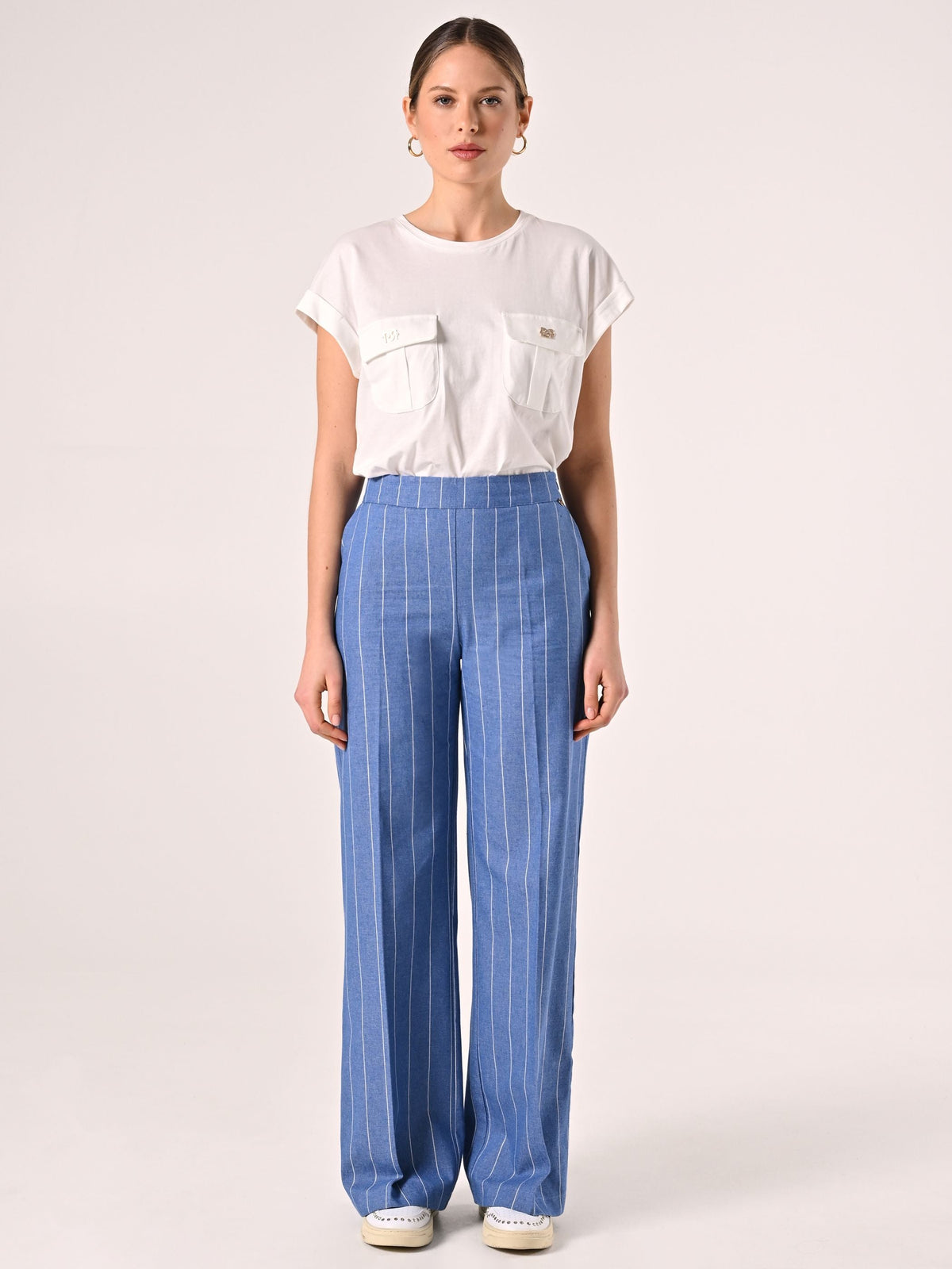 Pantaloni in Denim Gessato