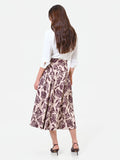 Gonna jacquard fantasia rosso bordeaux