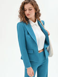 Giacca monobottone in blu ottanio