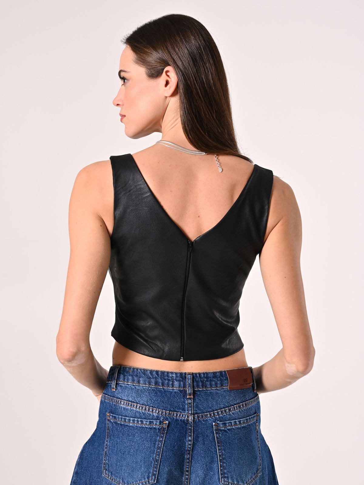 Top Simil Pelle Nero