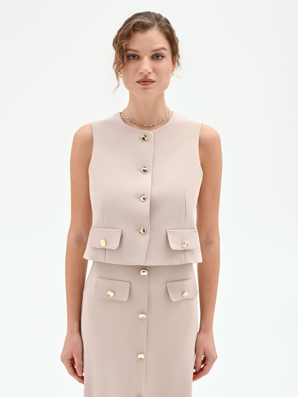 Gilet Studio sartoriale tortora beige